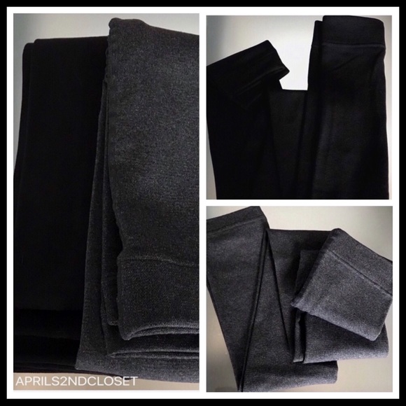 2 FLEECE LINED LEGGINGS FOOTLESS TIGHTS A2C - Picture 4 of 14